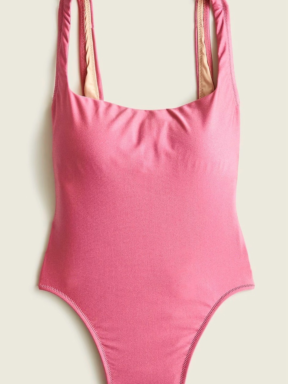 J. Crew Shiny Pink classic One-Piece Swimsuit